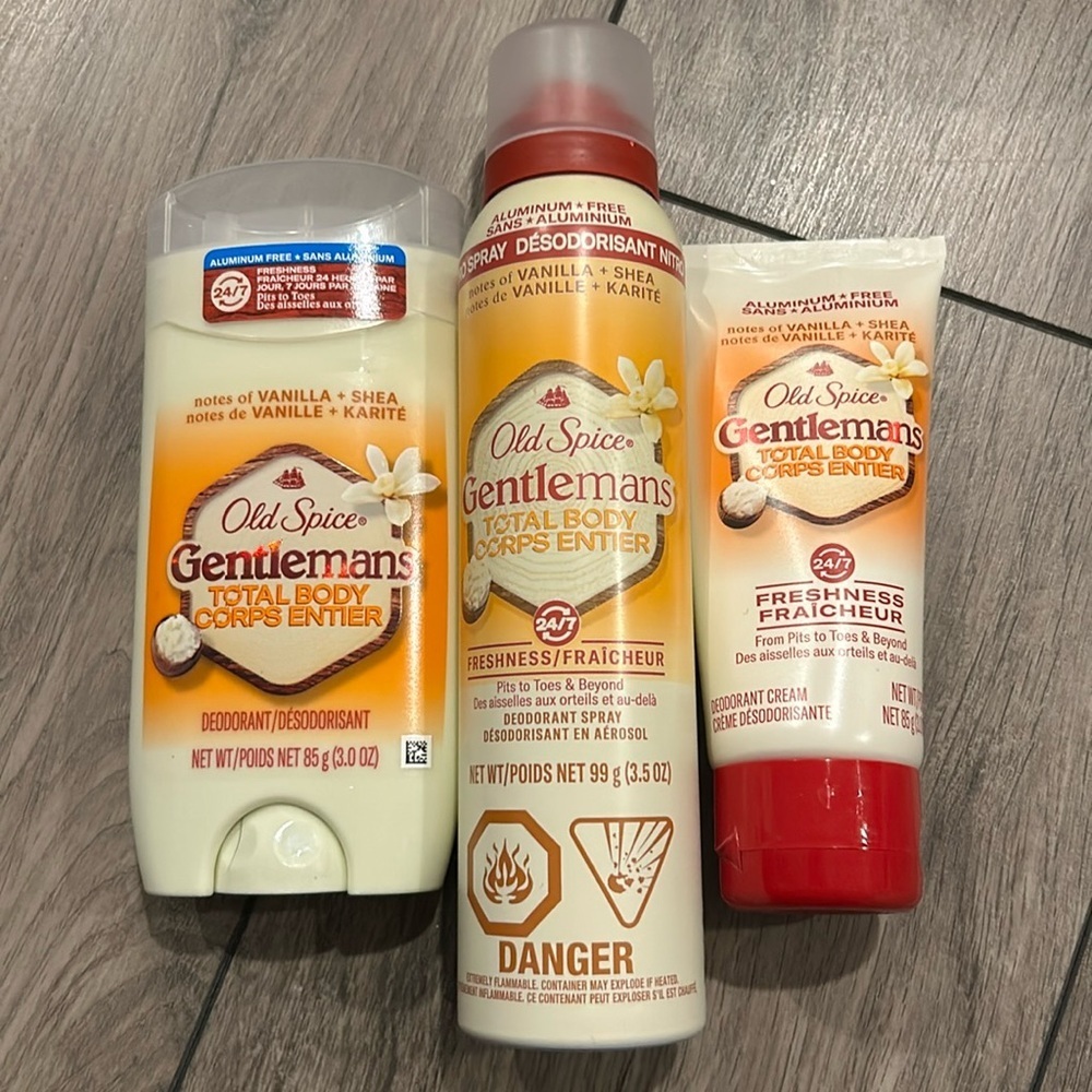 NEW lot of three Old Spice Total Body